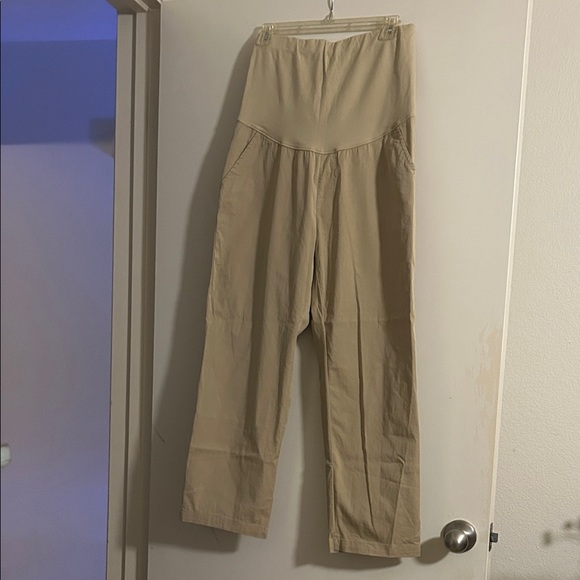 GAP Pants - GAP Maternity Straight Leg Pants - Tan